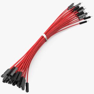 3D Jumper Wires Bundle Red model