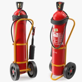ABS SRL Trolley Fire Extinguisher 30Kg CO2 3D