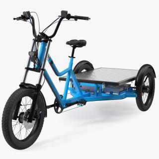 Commercial Grade Electric Trike with  Flatbed Rigged 3D