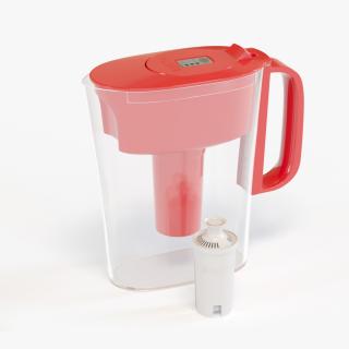 3D model Brita Red Water Pitcher with Filter
