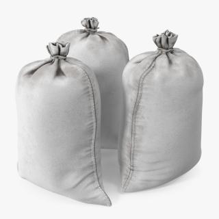 White Polypropylene Sandbags Dirty 3D model