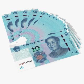 Fan of Chinese 10 Yuan 2019 Banknotes 3D