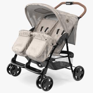 3D model Double Baby Stroller