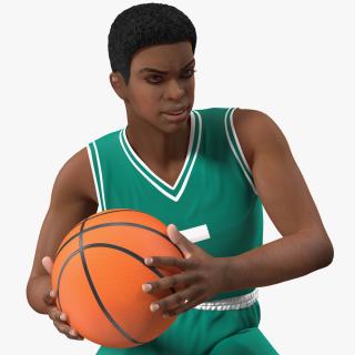 Light Skin Teenager Basketball Player Rigged 3D model
