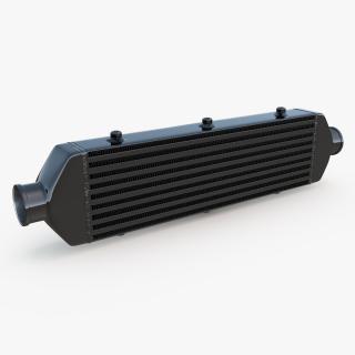 Black Car Intercooler Two Sided Pipes 3D