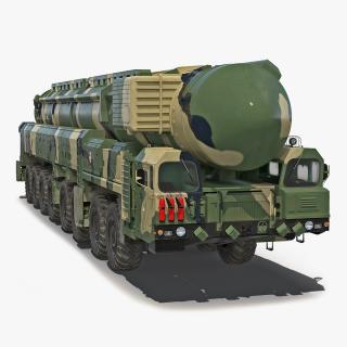 3D Transporter Erector Launcher with RT-2PM Topol-M Ballistic Missile