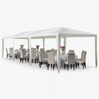 3D Party Wedding Outdoor Patio Tent with Served Tables