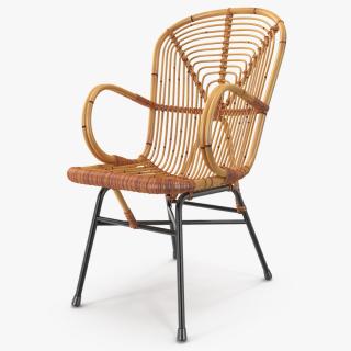 Vintage Bamboo Lounge Chair 3D