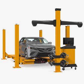 Wheel Alignment Equipment with Car 3D model