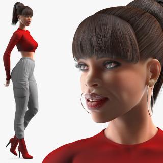 Light Skin City Style Woman Rigged 3D model