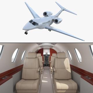 Business Jet Cessna Citation X with Interior 3D model