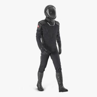 3D model Sci Fi Astronaut Suit Black Walking Pose