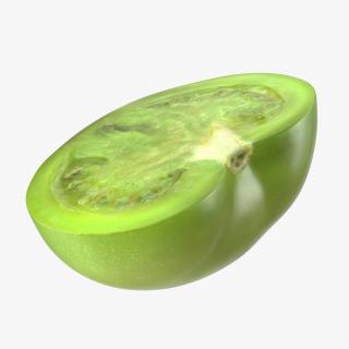 3D Cut Half Green Tomato