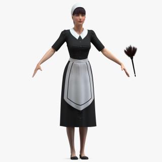Housekeeping Maid T Pose 3D model