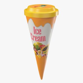 Cone Ice Cream with Cap Mockup Tropic 3D