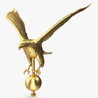 3D Gold Eagle Flagpole Topper