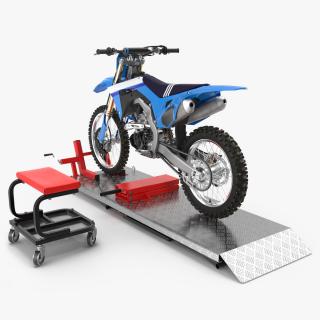 Portable Lift Adapter Kit with Motocross Bike Rigged 3D
