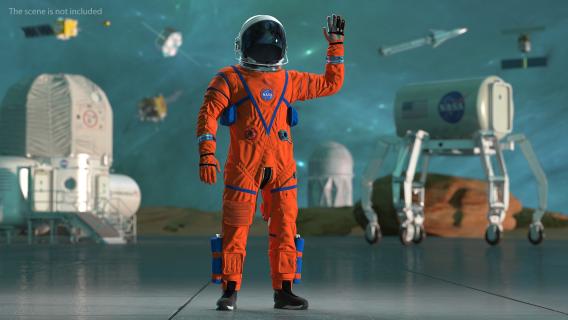 Astronaut in ACES Spacesuit Greetings Pose 3D