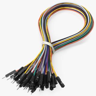 Jumper Wires Looped Multicolored 3D