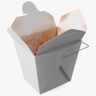 Paper Take Out Food Container 32 Oz Opened 3D