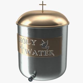 3D Holy Water Tank with Decorative Plaque model
