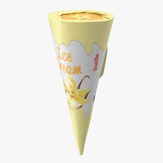 Cone Ice Cream Package Mockup Vanilla 3D