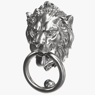Lion Door Knocker Silver 3D model