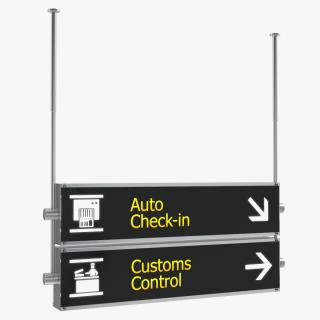 Airport Signs Customs Control 3D model