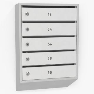 Apartment Mailboxes Grey 3D model