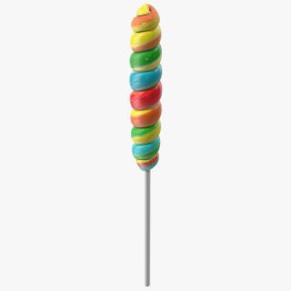 Multi Colored Lollipop Twist Candy 3D model