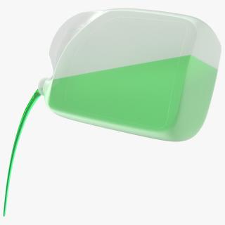 3D Plastic Canister with Green Liquid Pouring Out