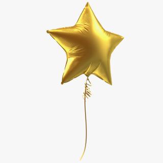 3D Matte Gold Star Foil Balloon model