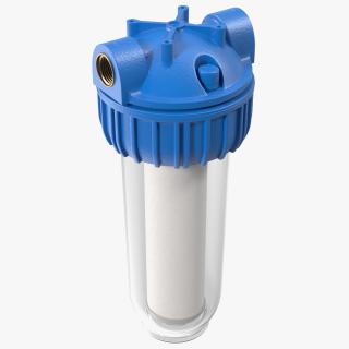 Transparent Water Filter Housing with Cartridge 3D