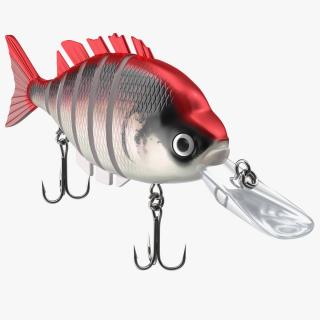 3D Multi Jointed Crankbaits Red Lure model