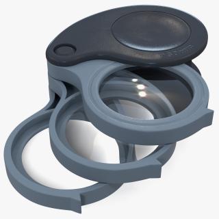 Triple Lens Folding Magnifier 3D model