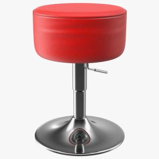 3D model Round Swivel Stool with Chrome Foot