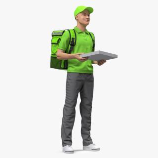 Delivery Man with Pizza Box 3D