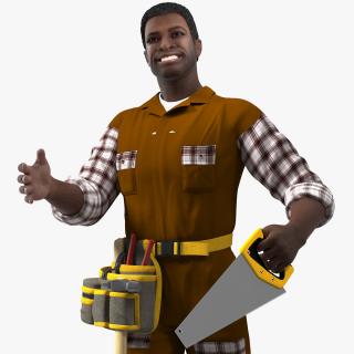 3D model Afro American Carpenter Rigged