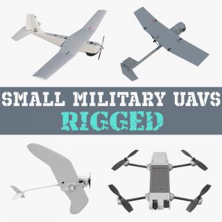 Small Military UAVs Rigged Collection 3D