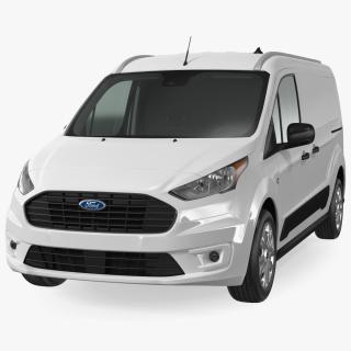 Ford Transit Connect Barn Doors White Rigged 3D model