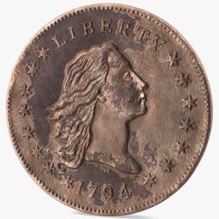3D Flowing Hair Silver Dollar Coin 1794