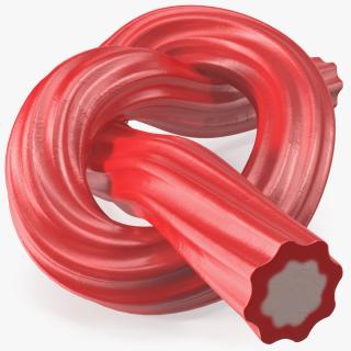 3D model Licorice Twisted Rope Candy Tied in Knot