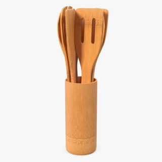 3D model Wooden Cooking Spoons 3D Models Set