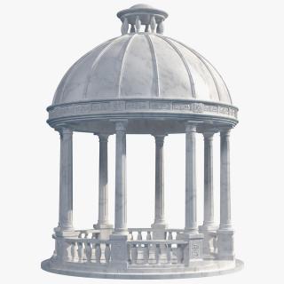 3D Outdoor Marble Gazebo with Roof