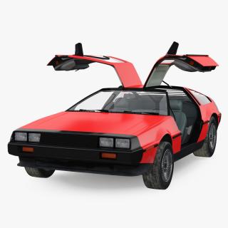 80s Sport Car DeLorean Rigged 3D model