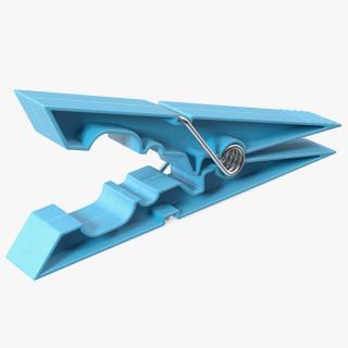 3D Clothespin Blue Pressed model