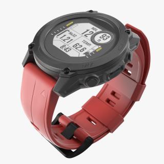 3D model Sport Smartwatch Red Band