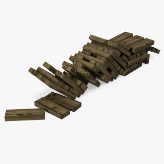 3D Wooden Game Bricks model