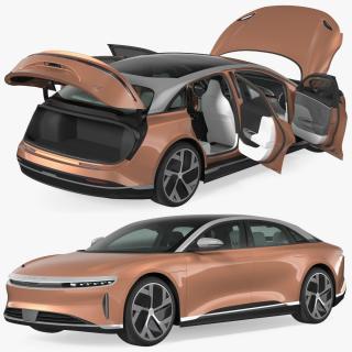 3D Lucid Air 2021 Electric Luxury Sedan Rigged model