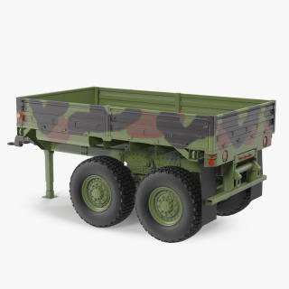 Military Drop Side Cargo Trailer M1095 Camouflage 3D model